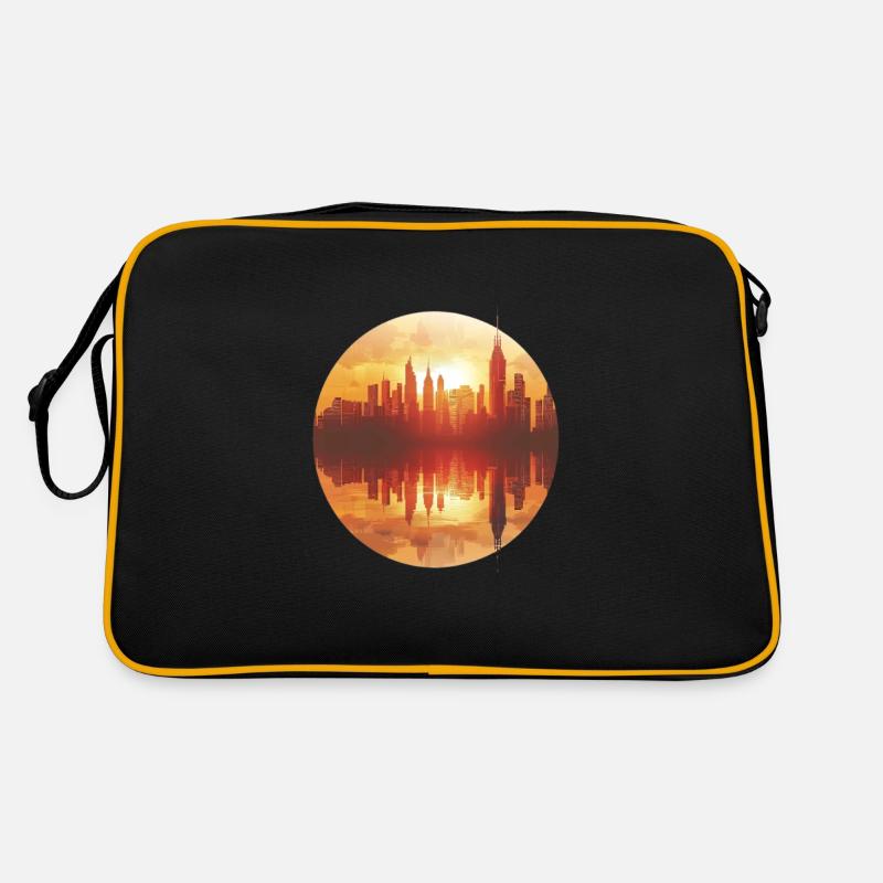 Coucher de soleil Paysage urbain Réflexion Sac Retro