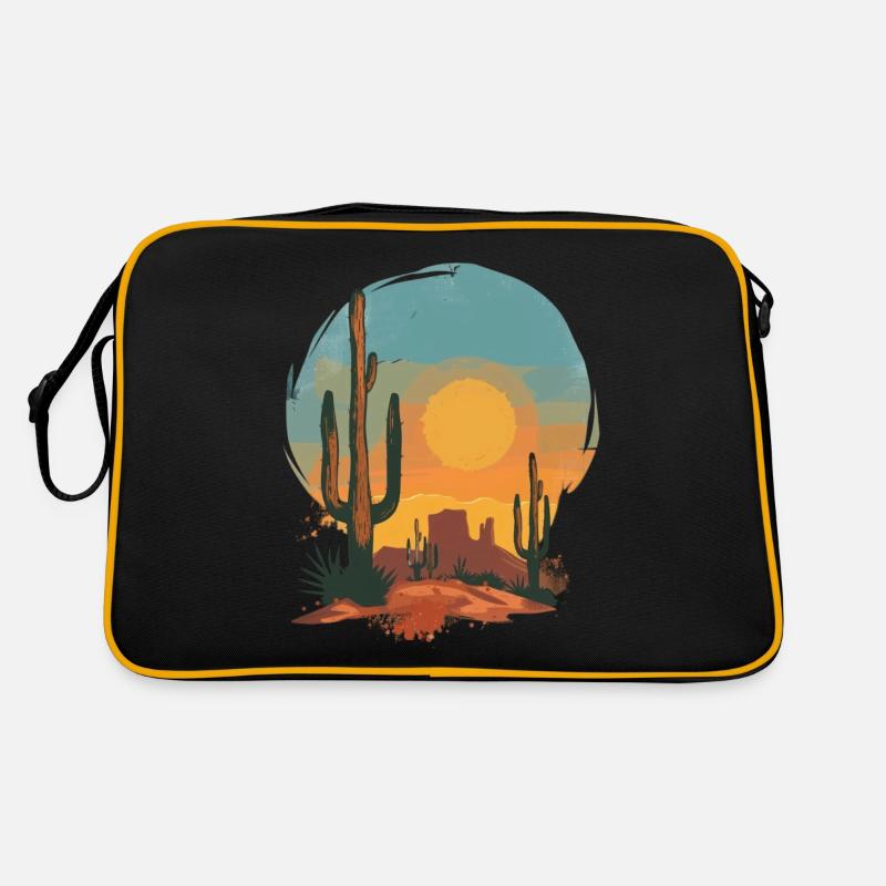 Sunset Desert Landscape Retro Bag