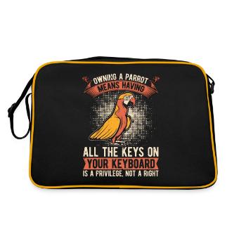 Owning A Parrot Means Ornithologist Parrot Lover - Retro Bag - black/gold - Back