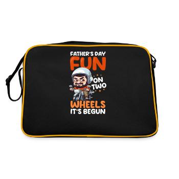 Motorrad Papa Spaß auf zwei Rädern Es fing an - Retro Tasche - Schwarz/Gold - Hinten