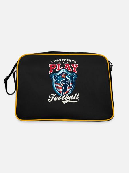 4. Juli Fußball geboren, um Fußball zu spielen - Retro Tasche - Schwarz/Gold - Hinten