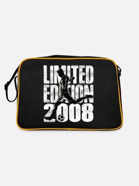 Limited Edition 2008 Limited Edition Fußball - Retro Tasche - Schwarz/Gold - Hinten