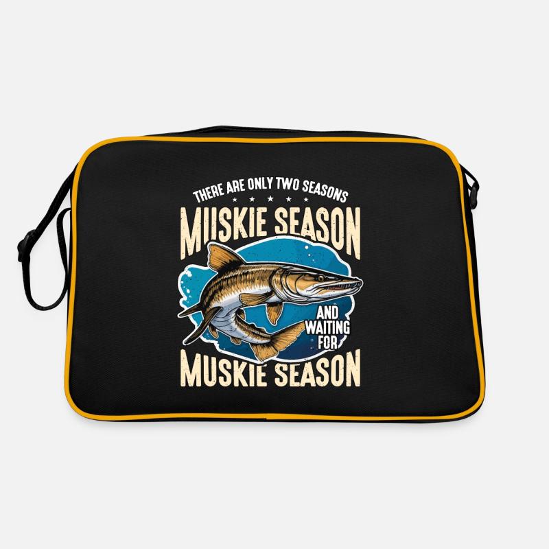 Pêche musquée Ils ne sont que deux saisons pêcheur Sac Retro