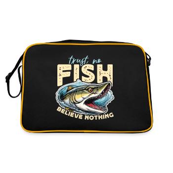 Musky Fishing Trust Aucun poisson ne croit amateur de pêche - Sac Retro - noir/or - Dos