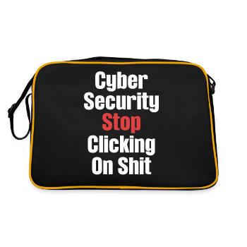 Cyber-sicherheit Hören Sie Auf, Auf - Retro Tasche - Schwarz/Gold - Hinten