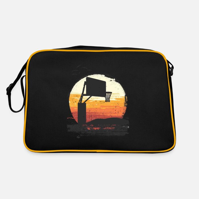 Sunrise Basket Throw Basketball Scene Retro Bag