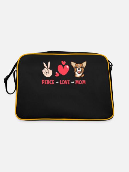 Chihuahua Paix Amour Chien Maman - Sac Retro - noir/or - Dos