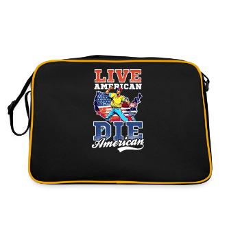 4. Juli Baseball Live American Die American - Retro Tasche - Schwarz/Gold - Hinten