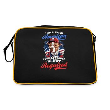 4. Juli Baseball Stolzer Amerikaner No Aproval - Retro Tasche - Schwarz/Gold - Hinten