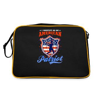 4. Juli Baseball identifiziert sich als amerikanischer Patriot - Retro Tasche - Schwarz/Gold - Hinten
