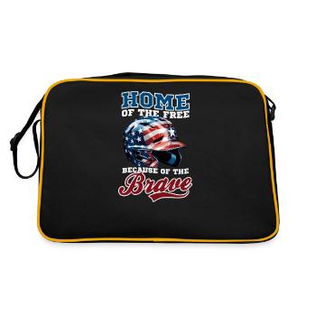 4. Juli Baseball Home Of Free Weil Mutig - Retro Tasche - Schwarz/Gold - Hinten