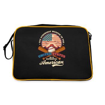 4. Juli Baseball Stärkste Waffe Patriotisch - Retro Tasche - Schwarz/Gold - Hinten