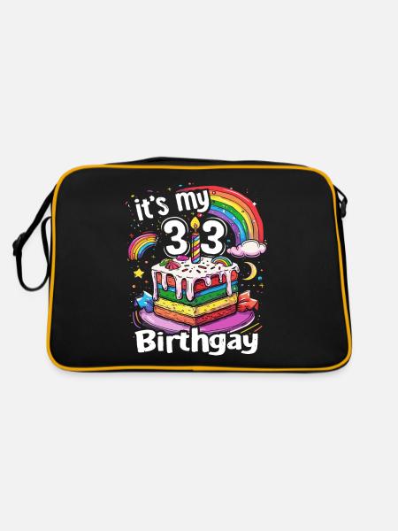 It's my birthgay birth-gay lgbt gay - Retro Bag - black/gold - Back