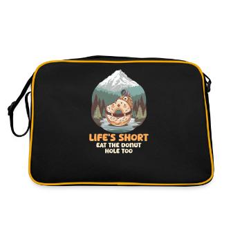Donut Lover Life's Short, Eat the Donut Hole Too - Retro Bag - black/gold - Back