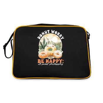 Donut Lover A Sweet Philosophy - Retro Bag - black/gold - Back