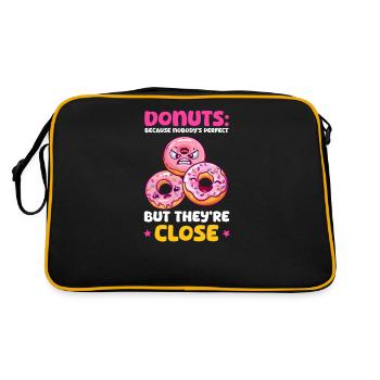 Donut Lover Nobody's Perfect, But They're Close - Retro Bag - black/gold - Back