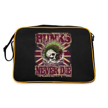 Punks Never Die, Union Jack, Punk Skull - Retro Bag - black/gold - Back