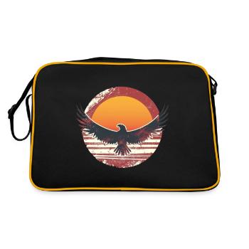 Aigle sublime au coucher du soleil - Sac Retro - noir/or - Dos