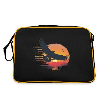 Aigle majestueux au coucher du soleil - Sac Retro - noir/or - Dos