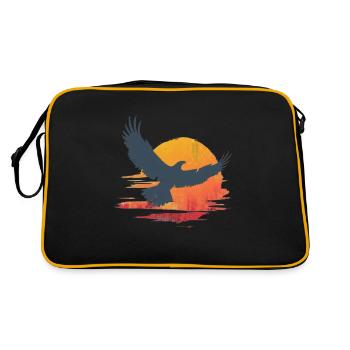 Majestic eagle in sunset - Retro Bag - black/gold - Back