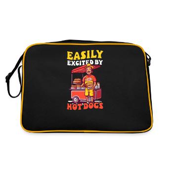 Hot Dog excité par un vendeur de hot-dogs - Sac Retro - noir/or - Dos