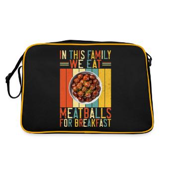 Cadeaux pour les amateurs de boulettes de viande - Sac Retro - noir/or - Dos