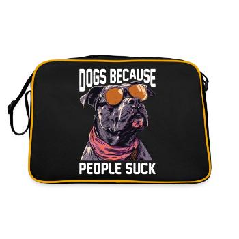 Chiens Parce Que Les Gens Suce 13 - Sac Retro - noir/or - Dos
