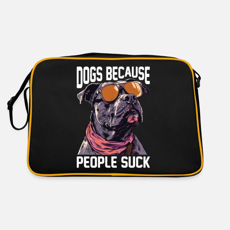 Dogs Because People Suck 13 Retro Tasche