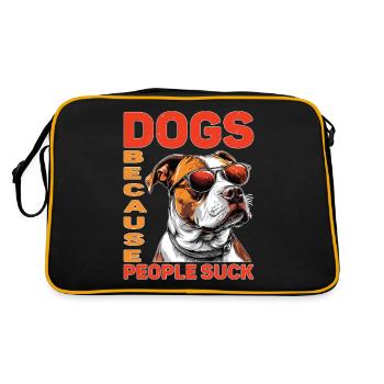 Chiens Parce Que Les Gens Suce 14 - Sac Retro - noir/or - Dos