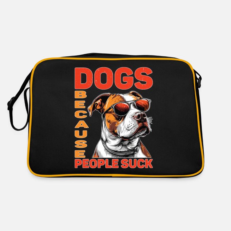 Dogs Because People Suck 14 Retro Tasche