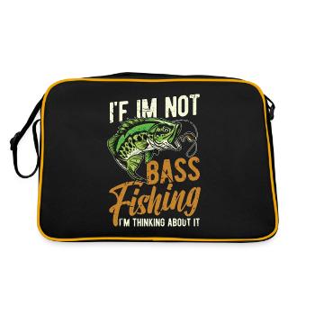 Pêche à l’achigan Si je ne pêche pas à l’achigan, je suis pêcheur à la ligne - Sac Retro - noir/or - Dos