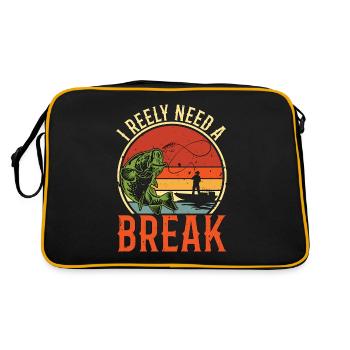 Pêche à l’achigan J’ai vraiment besoin d’un achigan rétro à grande bouche - Sac Retro - noir/or - Dos