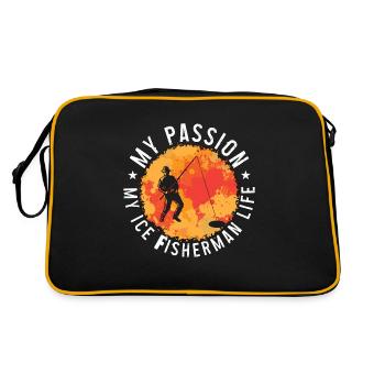Pêcheur sur glace Ma passion Mon amateur de pêche sur glace - Sac Retro - noir/or - Dos