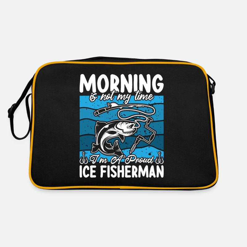 Pêcheur sur glace Le matin n’est pas mon heure Pêche sur glace Sac Retro