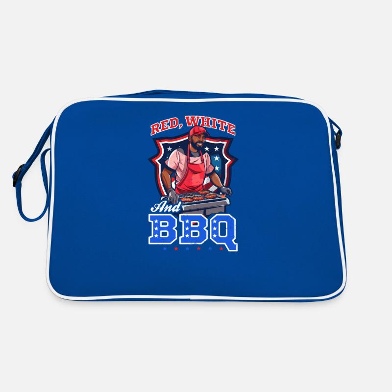4 juillet BBQ rouge blanc BBQ Sac Retro