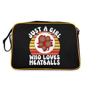 Meatball Lovers Gifts - Retro Bag - black/gold - Back