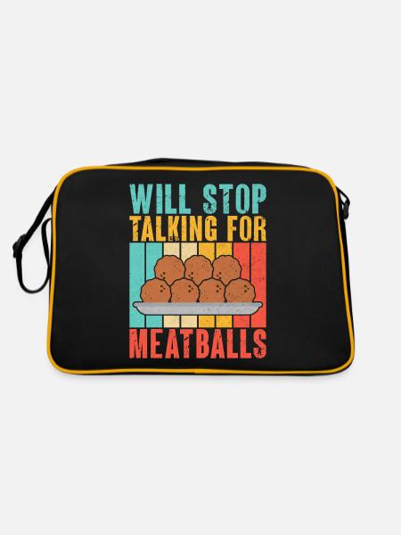 Cadeaux pour les amateurs de boulettes de viande - Sac Retro - noir/or - Dos
