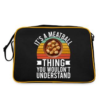 Cadeaux pour les amateurs de boulettes de viande - Sac Retro - noir/or - Dos