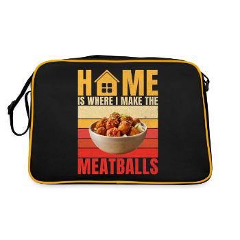 Cadeaux pour les amateurs de boulettes de viande - Sac Retro - noir/or - Dos