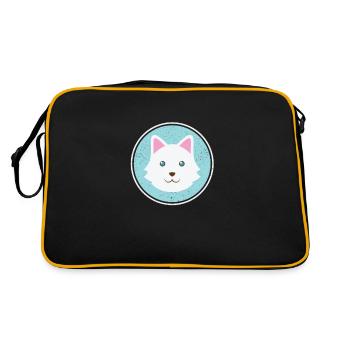 chien mignon avec une fourrure blanche - Sac Retro - noir/or - Dos