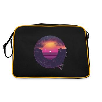 Coucher de soleil rétro et montagnes - Sac Retro - noir/or - Dos