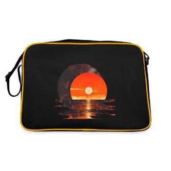 Vinyl Sonnenuntergang Reflexion - Retro Tasche - Schwarz/Gold - Hinten