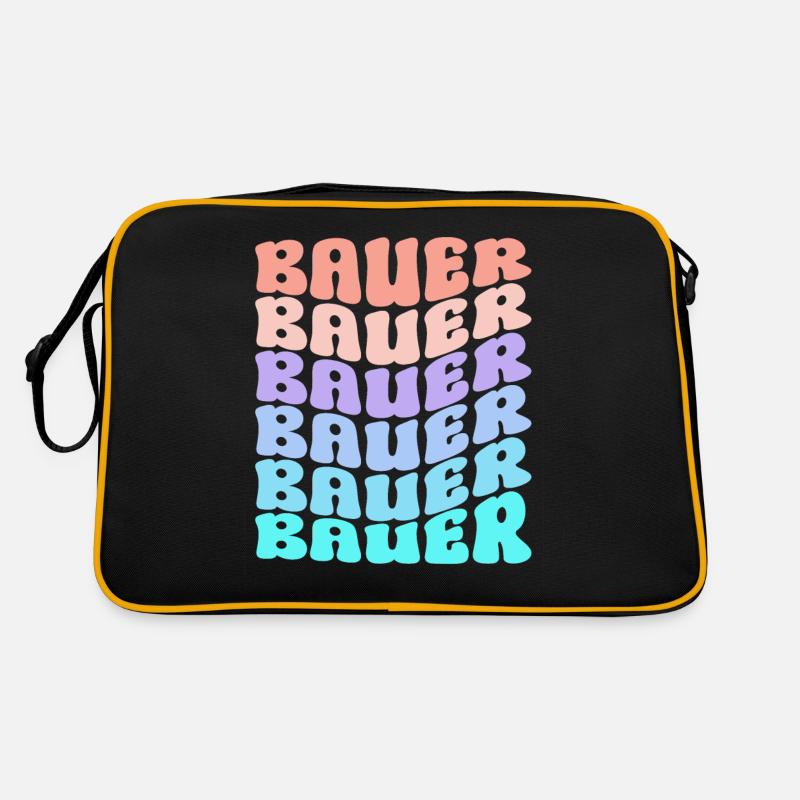 Vibrant Bauer Lettering Cool Retro Style Retro Tasche