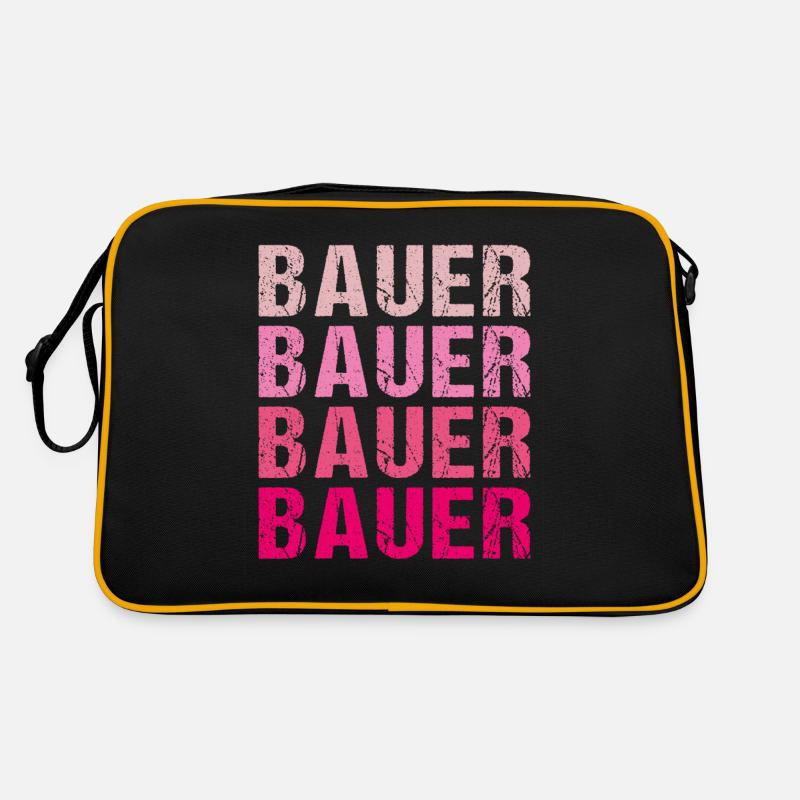 Bold Bauer Inspired Text Color Fade Effect Retro Tasche