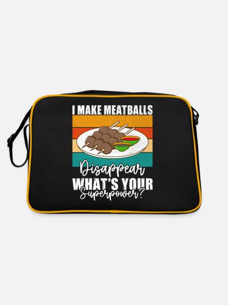 Cadeaux pour les amateurs de boulettes de viande - Sac Retro - noir/or - Dos