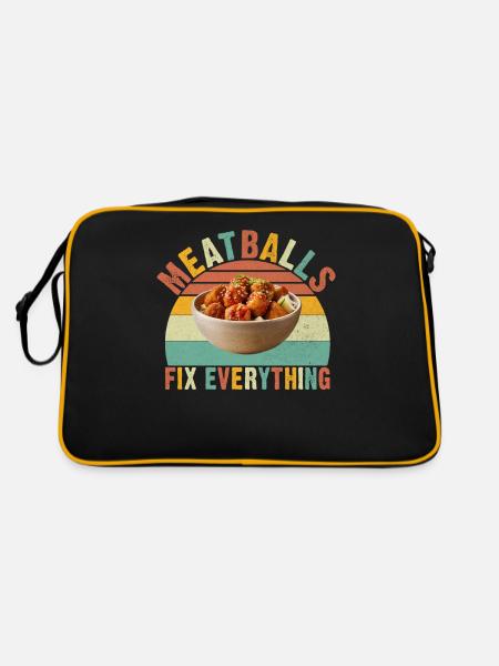 Cadeaux pour les amateurs de boulettes de viande - Sac Retro - noir/or - Dos