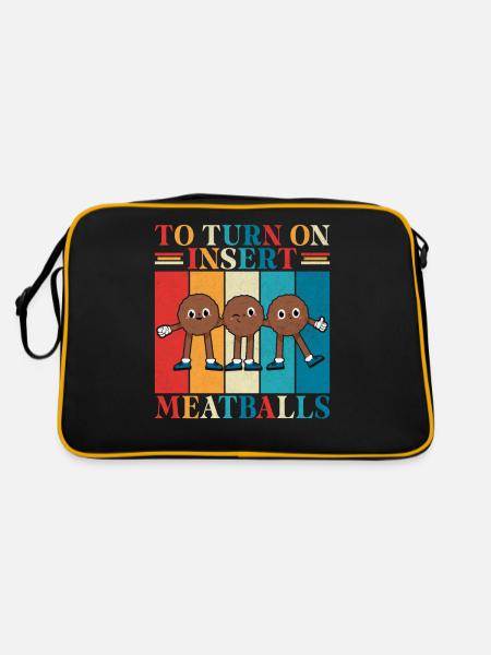 Cadeaux pour les amateurs de boulettes de viande - Sac Retro - noir/or - Dos