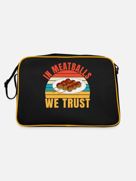 Cadeaux pour les amateurs de boulettes de viande - Sac Retro - noir/or - Dos
