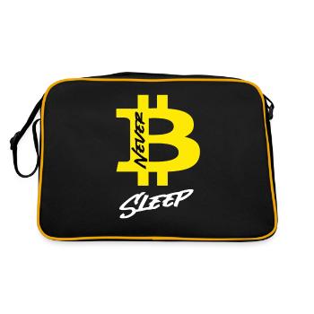Bitcoin Never Sleeps Bitcoin Btc Crypto Currency - Retro Bag - black/gold - Back