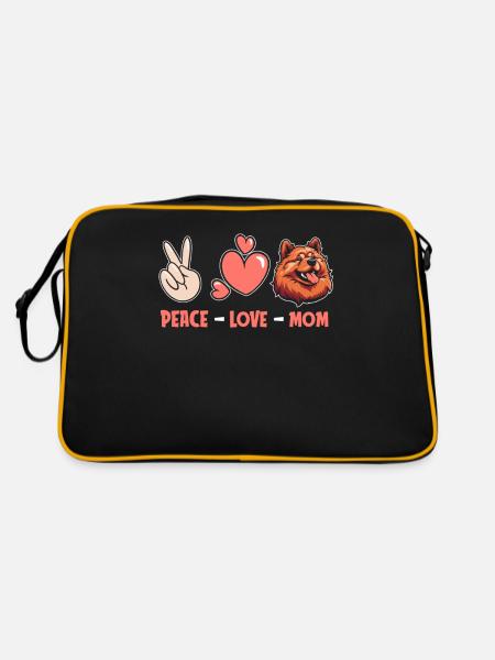 Chow Chow Peace Love Chien Maman - Sac Retro - noir/or - Dos